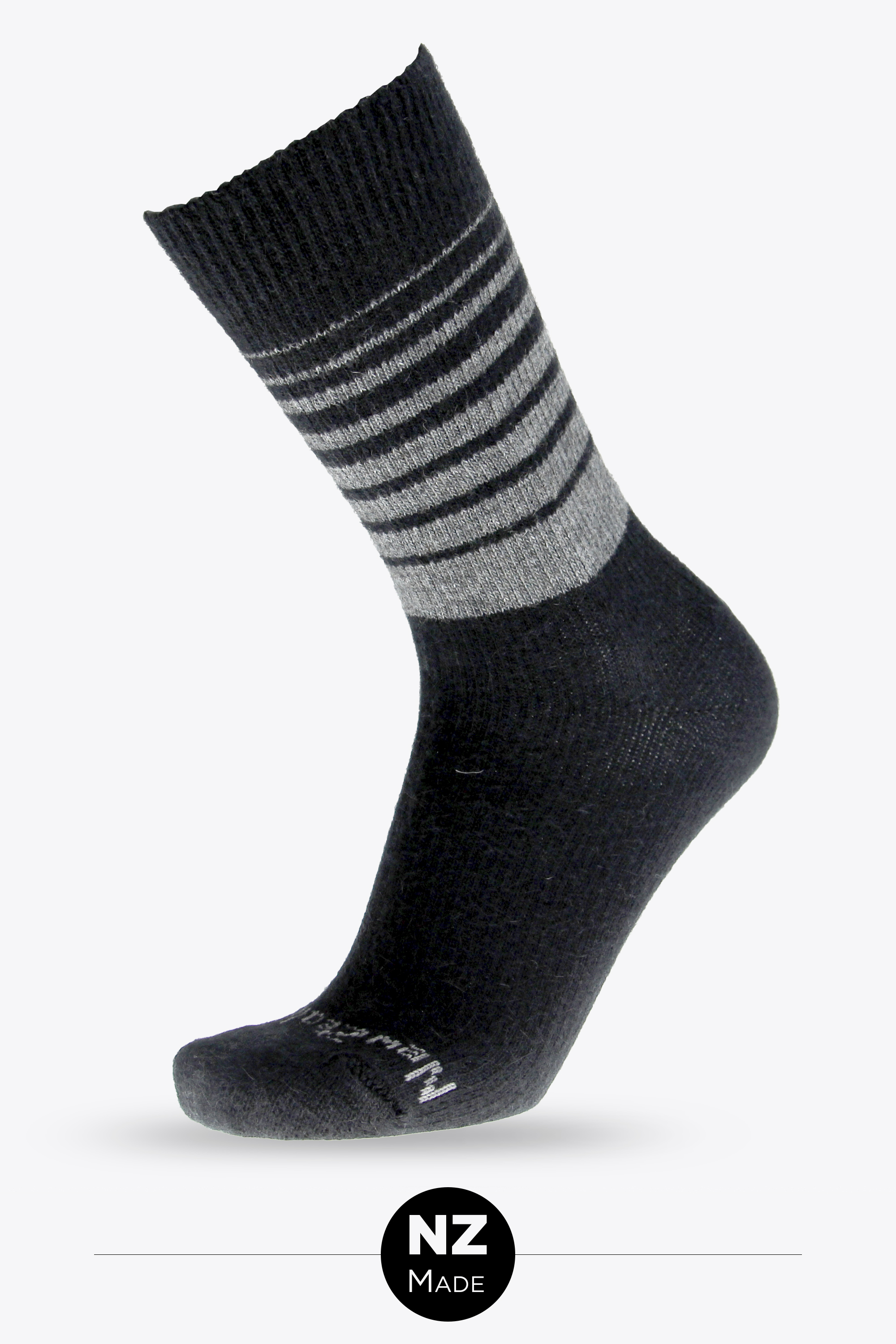 Possum Fine Knit Stripe - black/charcoal